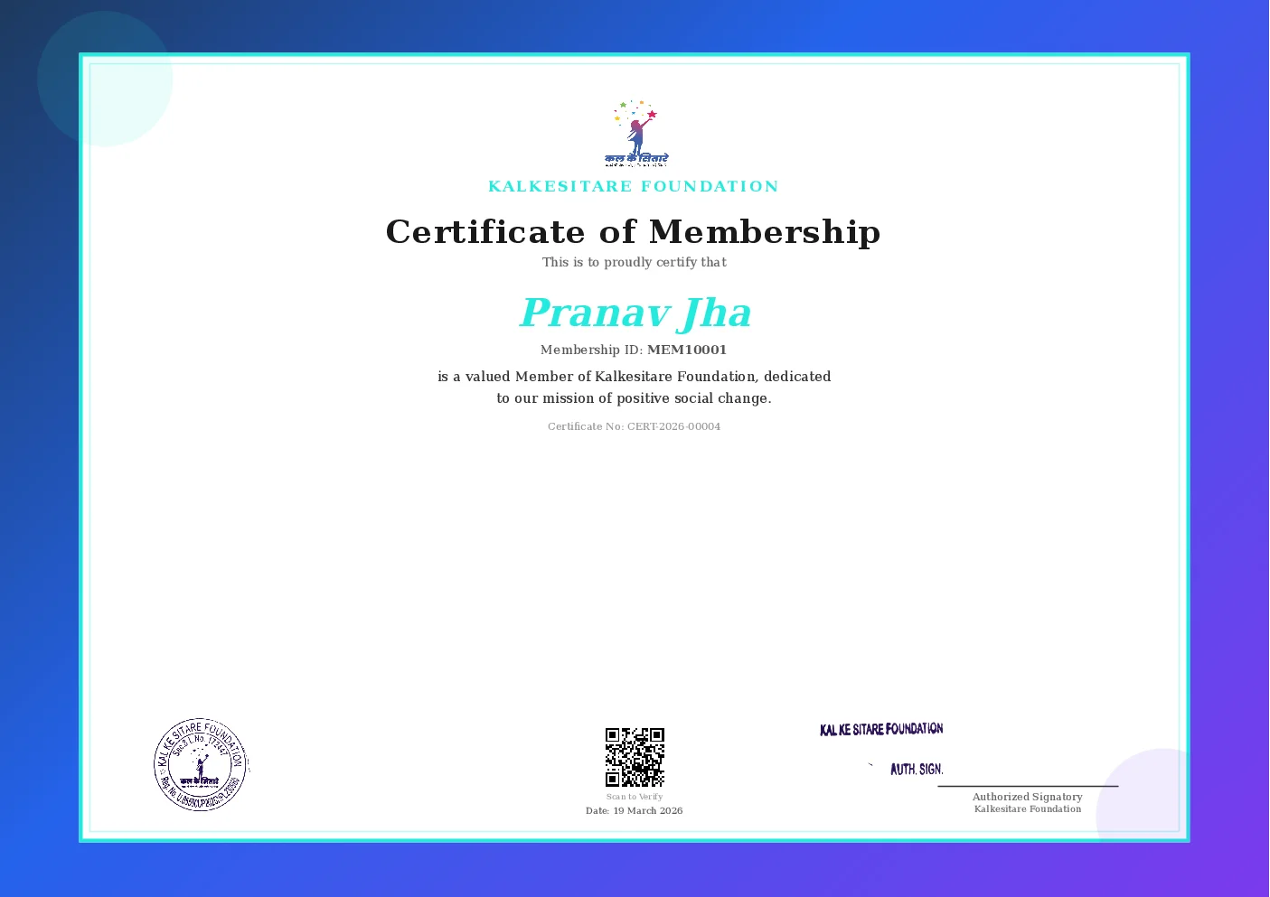 Membership Certificate